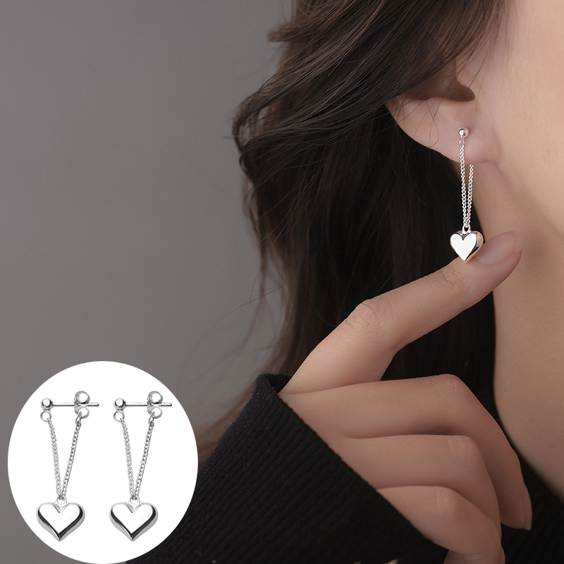 Pendientes irregulares con forma de Pin para mujer, aretes de amor de circonia, de joyas de asimétrico de cien Metal, novedad de 2023: cromo negro