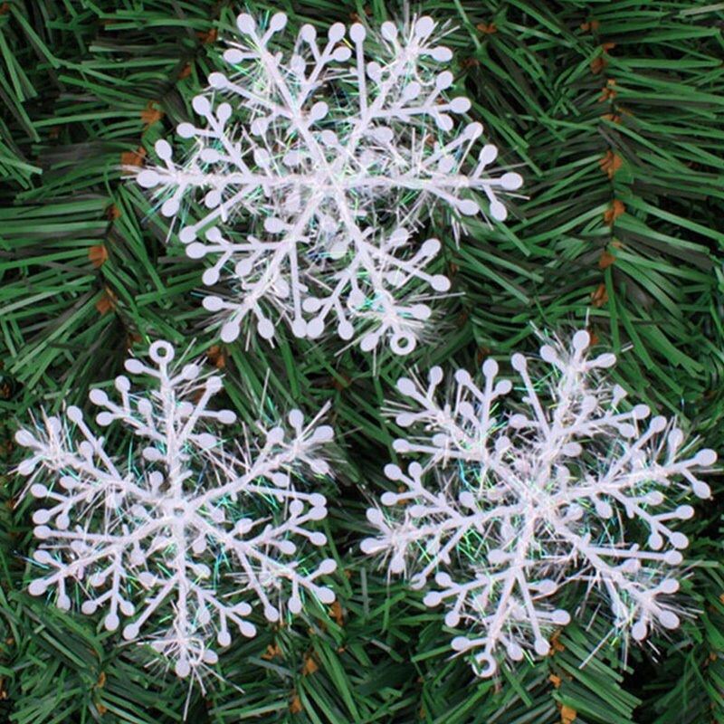 30 stks/set White Snowflake Charms Kerst Festival Party Decor Ornament Accessoires