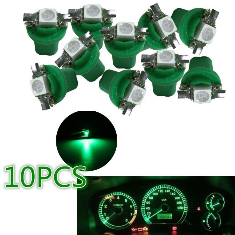 10Pcs Led Licht Auto Gauge Speed Dash Bulb Dashboard Instrument Licht Wedge Interieur Lamp B8.5D 509T B8.5 5050 led 1 Smd T5 Lamp