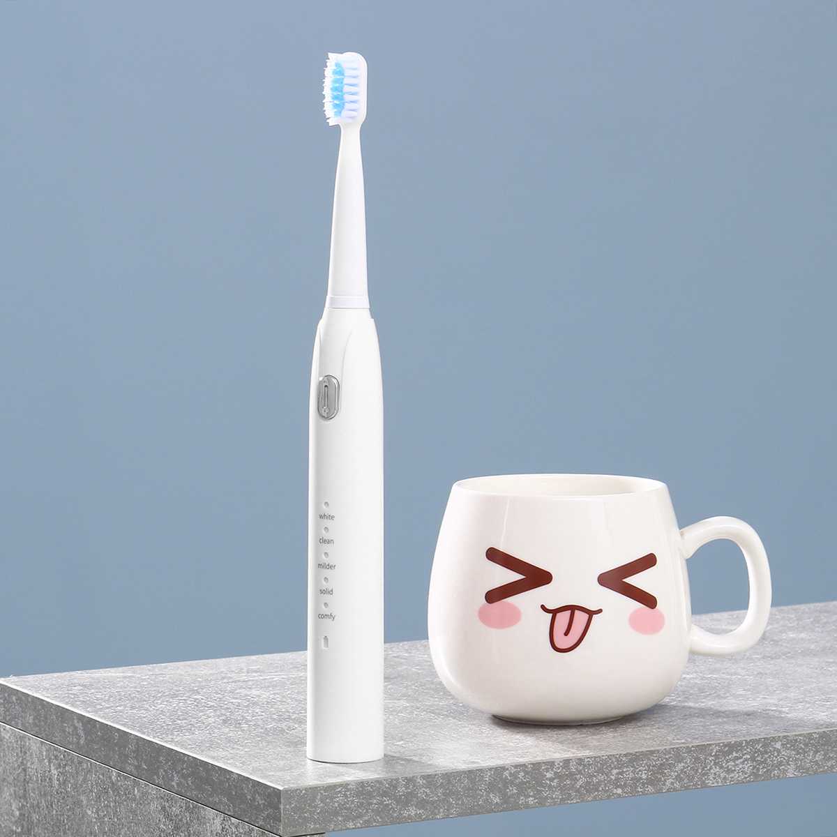 5 Modes Adjustable Electric Toothbrush Waterproof Automatic Sonic ToothBrush Automatic Tooth Cleaning Tool with 2 Brush Heads