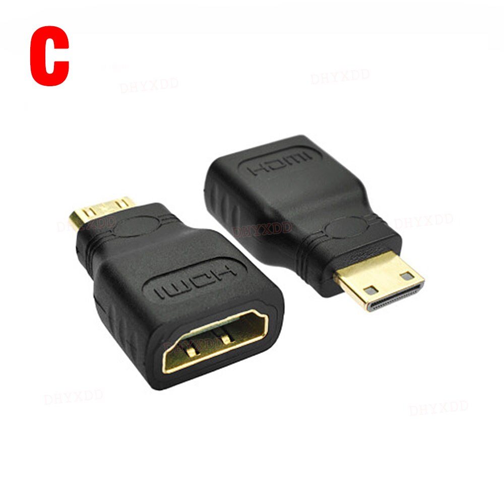 1PCS Mini Micro HDMI Cable Connector Adapter DVI HDMI-compatible Male to Female Converters for 1080P HDTV Cable Adaptor Extender: C