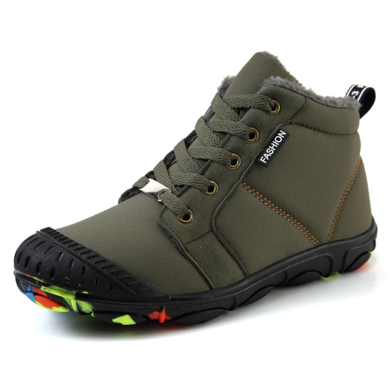 Winter Kinderen Laarzen Voor Jongens Enkel Sneeuw Boot Meisjes Warme Katoenen Schoenen Rubber Antislip Waterdichte Doek Pluche Kinderen martin Laarzen
