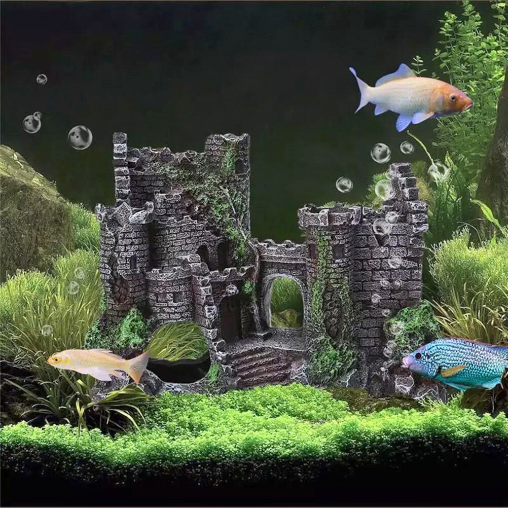 Hars Aquarium Aquarium Landschapsarchitectuur Antieke Kasteel Ornament Aquarium Cave Architectuur Decoratie Fish Tank Landschap Decor