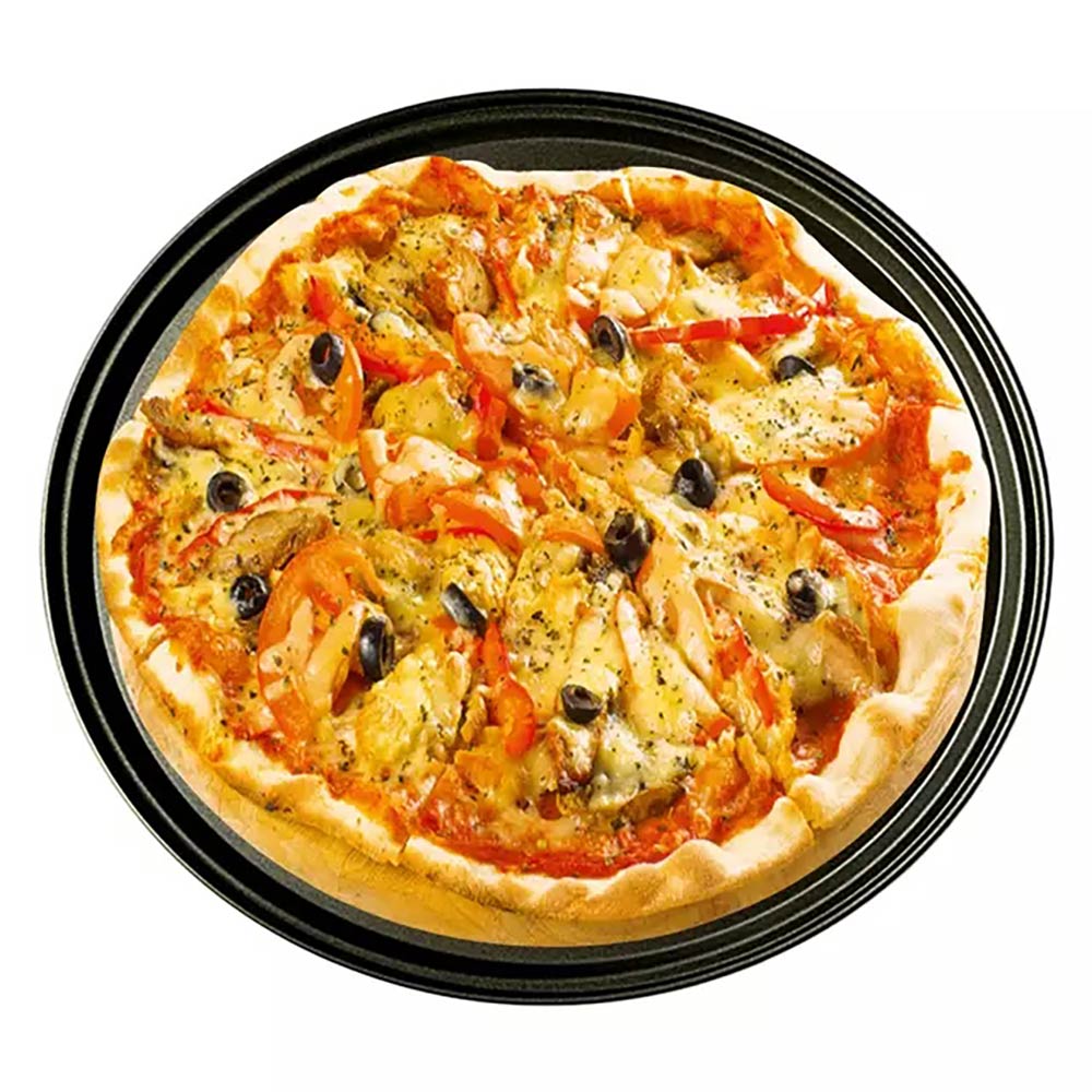 Zwart Koudgewalste Plaat Pizza Pan Bakplaat Met Gaten Non-stick Pizza Pannen Non-stick Pizza Bakken set Gaten Pizza Trays