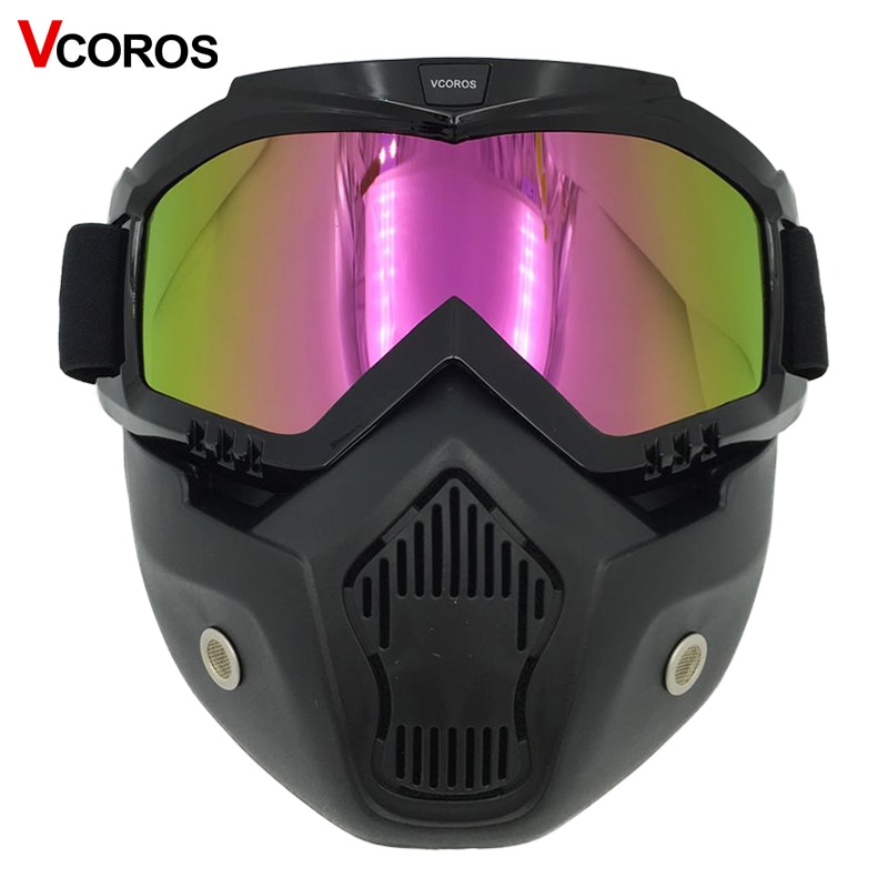 The desmontable Modular face shiel casco clásico gafas con filtro bucal para casco de motocicleta Moto gafas para juegos de disfraces