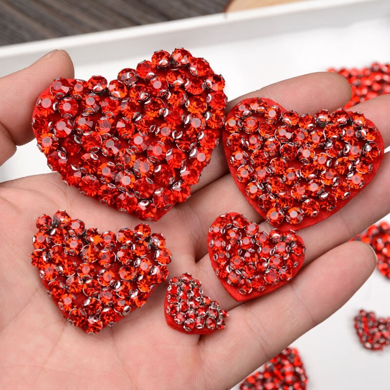 GUGUTREE beaded love heart patches,crystals diamonds Insects Sequined Applique Patch for Coat,T-Shirt,hat,bags,Sweater,backpack