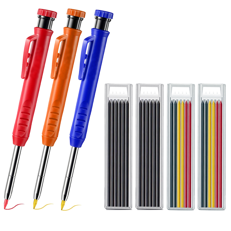 Solide timmermanspotloodset Houtbewerkingsgereedschap Vulpotloodset Constructie Timmerman Marker Multi-box Navulstiften Kraspen: Sky Blue