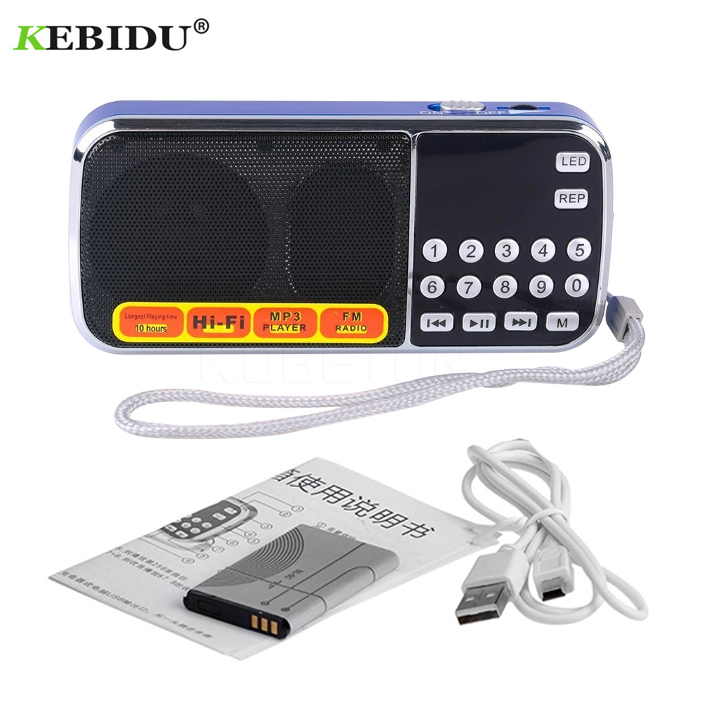Kebidu Draagbare Mini MP3 Speler Speaker - Hi-Fi Audio, Micro SD, FM Radio, Zaklamp Versterker