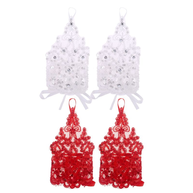 Luvas para meninas princesa luvas meninas vestido de casamento luva traje acessório laço diamante desempenho fotografia presente aniversário