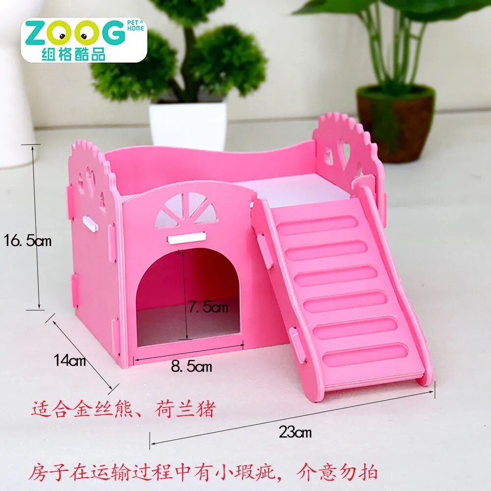 Maison pour hamster, nid, maison de couchage, fournitures en bois, mignon, mini, petit animal, lapin, hérisson, animal de compagnie, cabane en rondins: 8