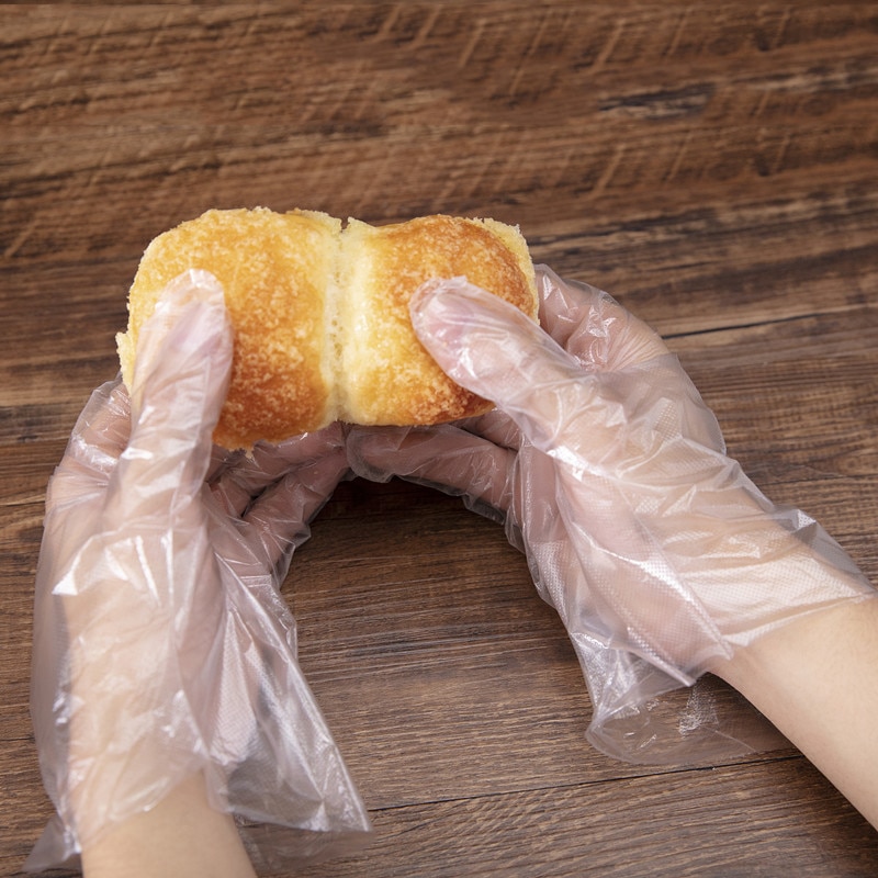 Lot de 1000 gants jetables en plastique transparent blanc de qualité alimentaire, respectueux de l'environnement, pour cuisine, cuisinier, restaurant, accessoires