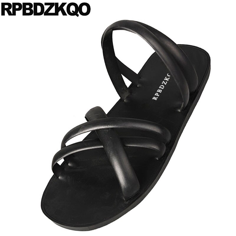 Schoenen Maat 47 Water Zwarte Mannen Gladiator Sandalen Zomer 46 Grote Rubber Strap Romeinse Waterdichte Slides Casual Slippers Platte Runway
