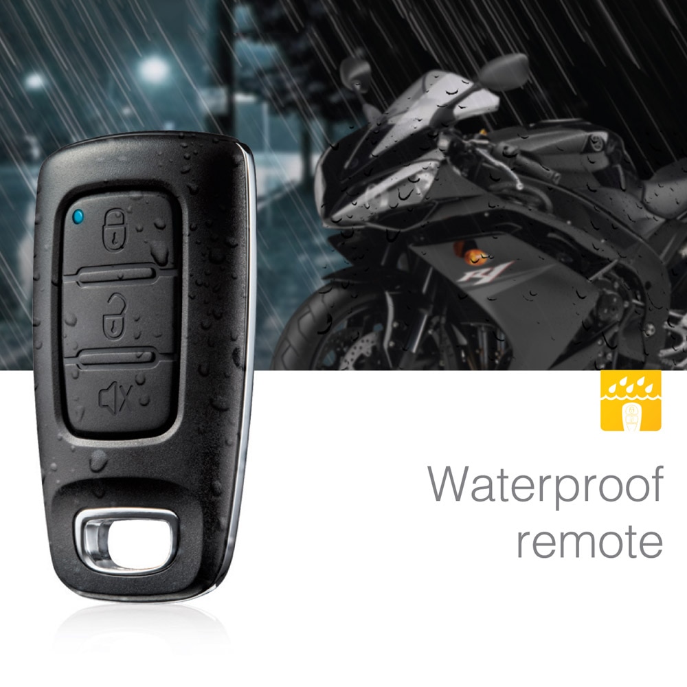 886E 1 Way Motorcycle Alarm System Water Resistant ECU Motorcycle Engine Immobilization with Fashionable Transmitter
