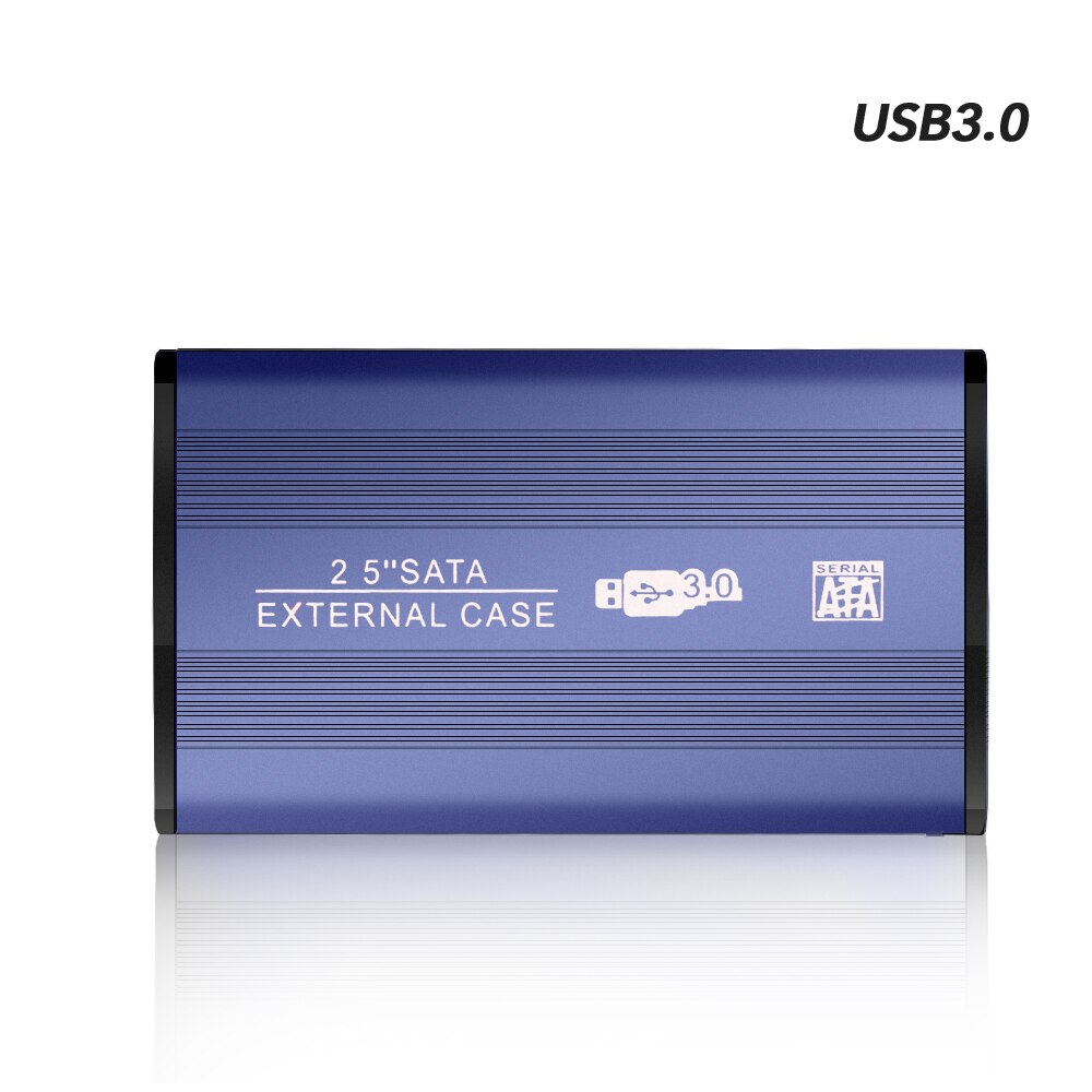 Custodia per HDD in alluminio TISHRIC per custodia per scatola per disco rigido HDD custodia per disco rigido USB3 da 2.5 pollici Sata a USB scatola HD esterna Optibay: USB 3.0 Stripe Blue