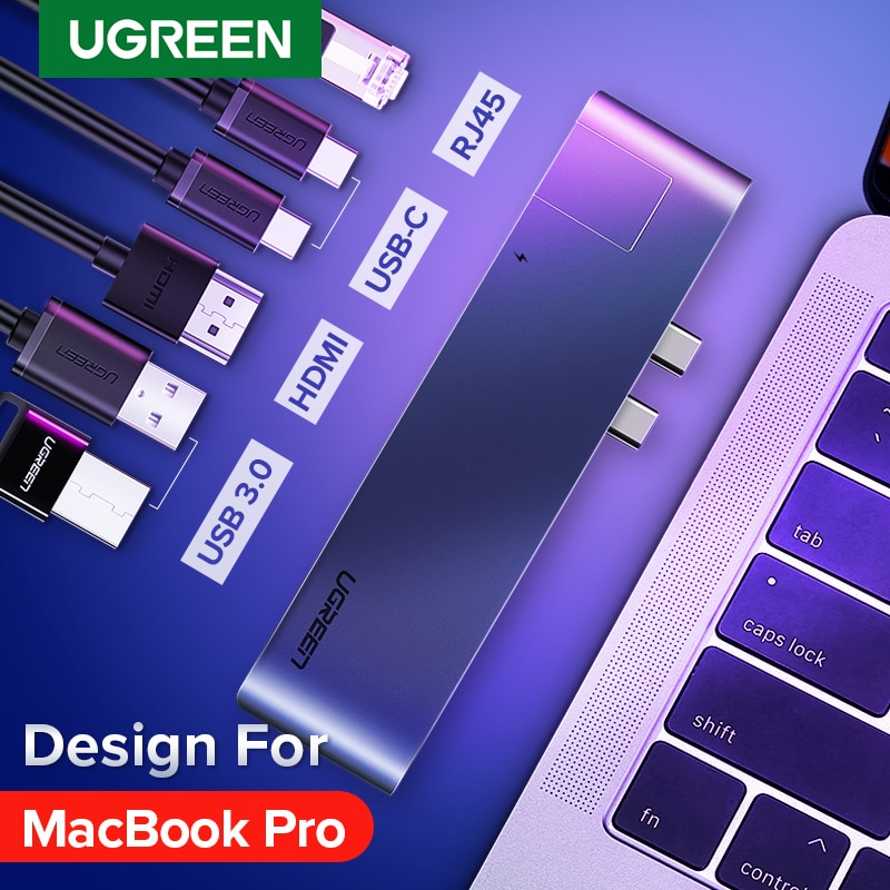 Ugreen Usb C Hub Dual Type C Naar Multi Usb 3.0 Hdmi Voor Macbook Pro Adapter Thunderbolt 3 Dock USB-C 3.1 Splitter Poort USB-C Hub