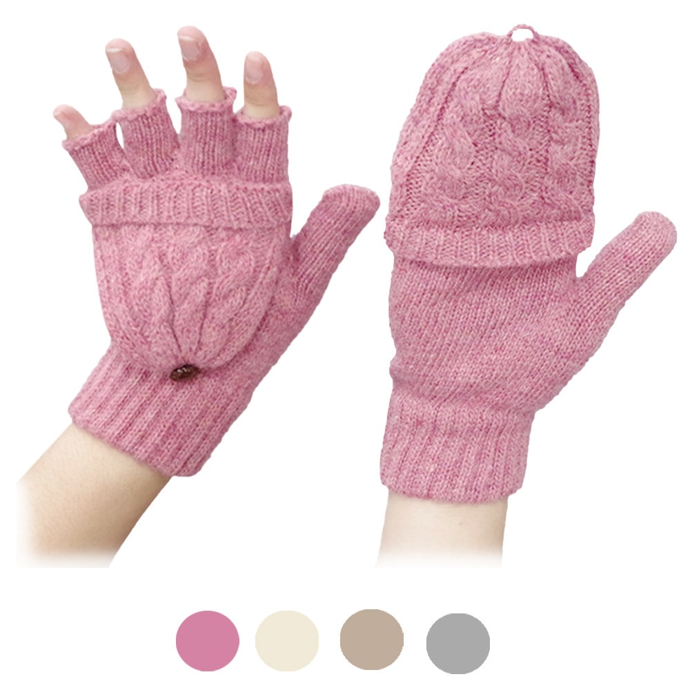 Meisje Winter Handschoenen Effen Twist Gebreide Wollen Flip Cover Vingerloze Handschoenen Zachte Warme Handschoenen Wanten guantes invierno luvas de inverno