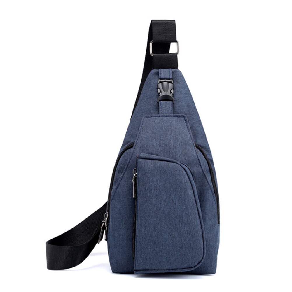 Mærke bryst taske enkelt skulder pakke nylon klud enkel bærbar lynlås spænde sport afslappede lommer til daglig slid: Dyb blå