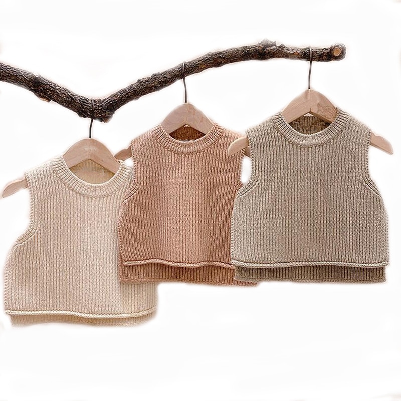 Baby Meisjes Truien Baby Meisje Effen Mouwloze Trui Vest Baby Jongens Truien Knit Vest Kids Peuter Herfst Bovenkleding