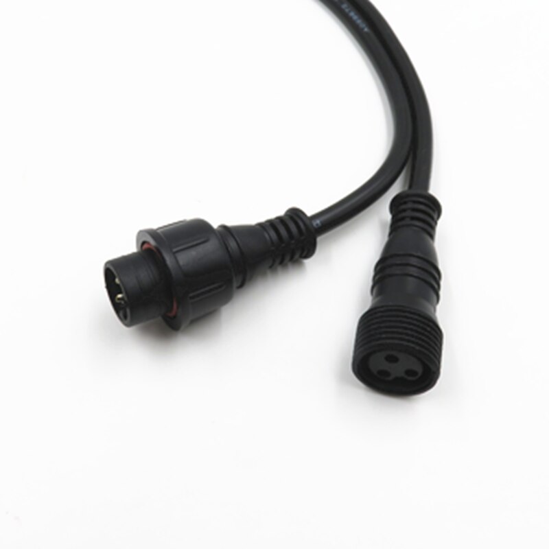 BLACK 3m(10feet)3 core waterproof extension cable,male and female ends,13.5mm/18.5/Xconnector