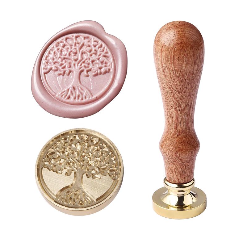 Træ mønster voks segl frimærker retro tillykke med fødselsdagen antik træ forsegling scrapbooking sollos stempel håndværk bryllup dekorative: 6