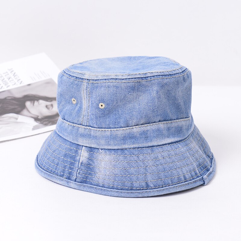 Nuovo 2021 cappello da pescatore pieghevole cappello da pescatore in Denim lavato cappelli Unisex moda Bob Caps Hip Hop Gorros uomo donna cappello da pescatore Panama: 3