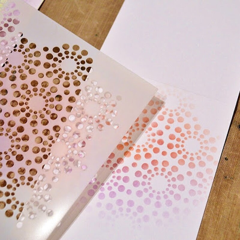 Plantilla de círculo de joyas para DIY, creación de tarjetas de papel con estampado en relieve, plantilla de hojas de dibujo decorativas 6x6 pulgadas