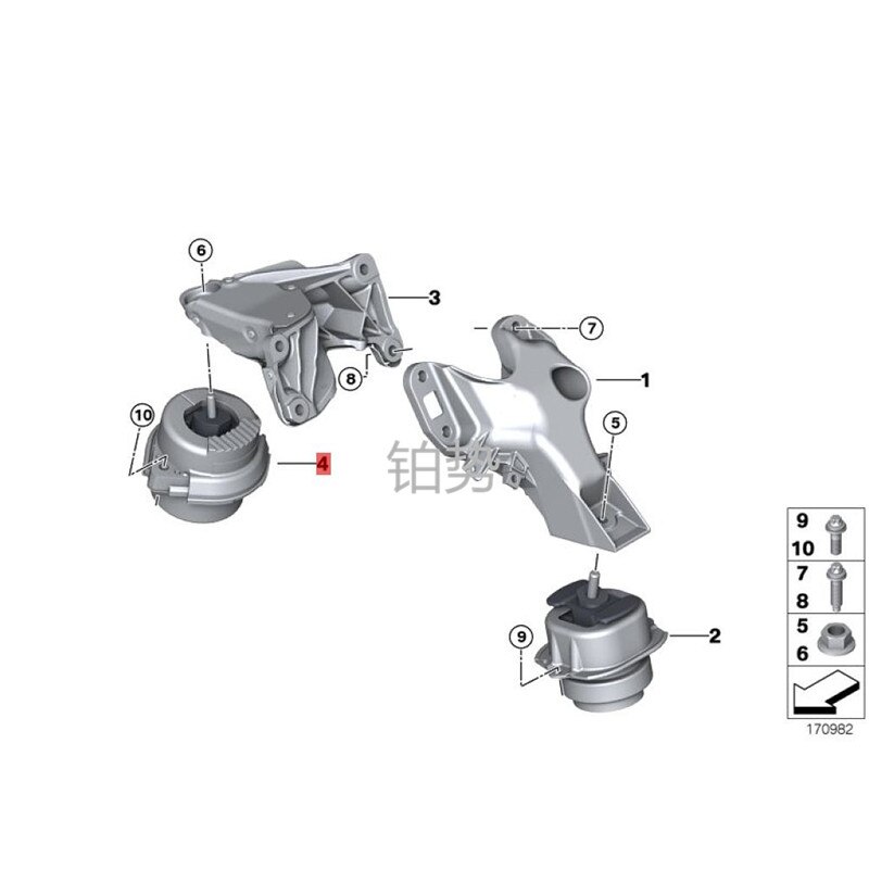 Car Engine rubber bearing -b mwX6 E71 35iX N54 N55 X5 E70 LC I35iX engine bracket engine foot rubber rubber bearing