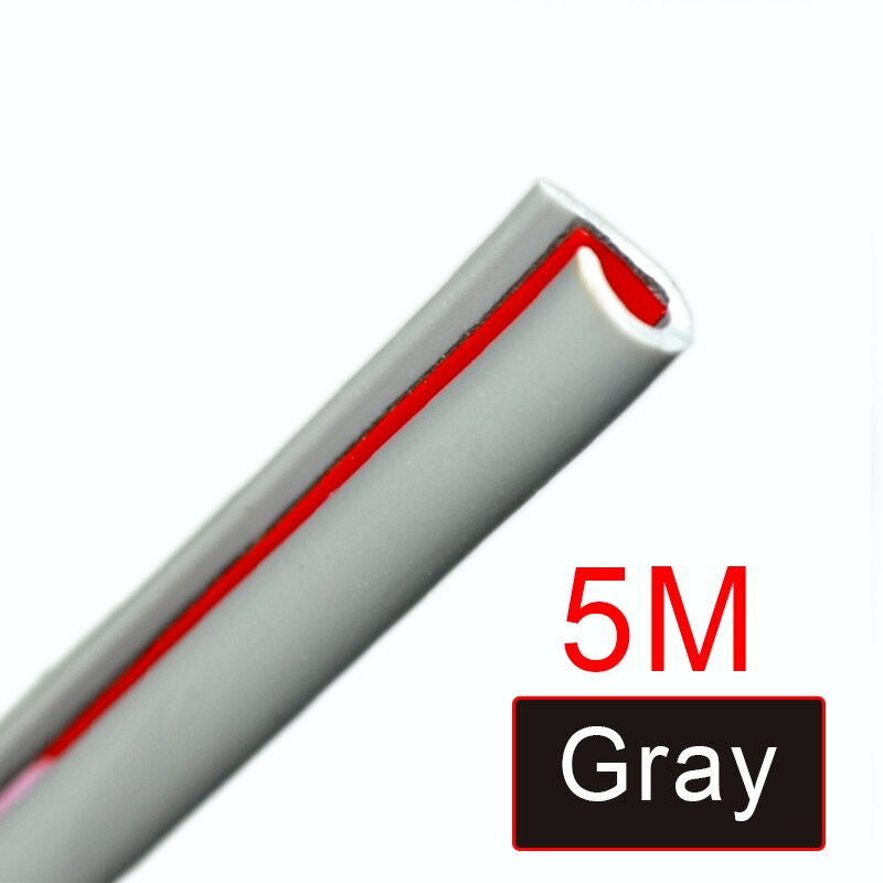 Wonderlife 1/5m bildørs kant gummi beskyttelseslister sidedøre lister side antislid beskyttelse bildør fra bunden diy: 5m- grå