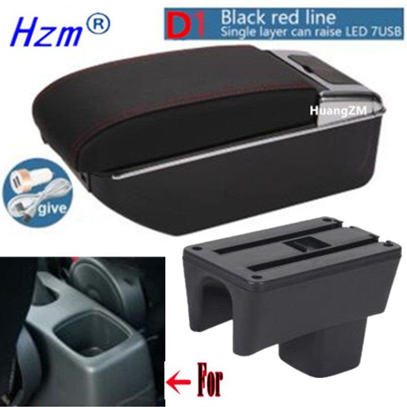 Centre Console Storage Box For Suzuki Swift 2005 Armrest Arm Rest Rotatable Car accessories: D1 style red line