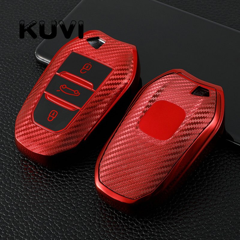 Nowy TPU obudowa kluczyka robić samochodu z pilotem pokrywa dla Peugeot 208 308 408 508 2008 3008 5008 Citroen C4 C6 C3-XR Picassa dla DS3 DS4 DS5 DS6: czerwony