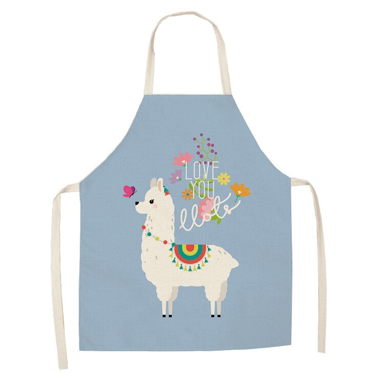 Nette Alpaka Frauen Männer Küche Schürzen Wasserdichte Kochen öl-nachweisen Baumwolle Leinen Antifouling Koch Schürze Reinigung 68*55cm 0008: 12
