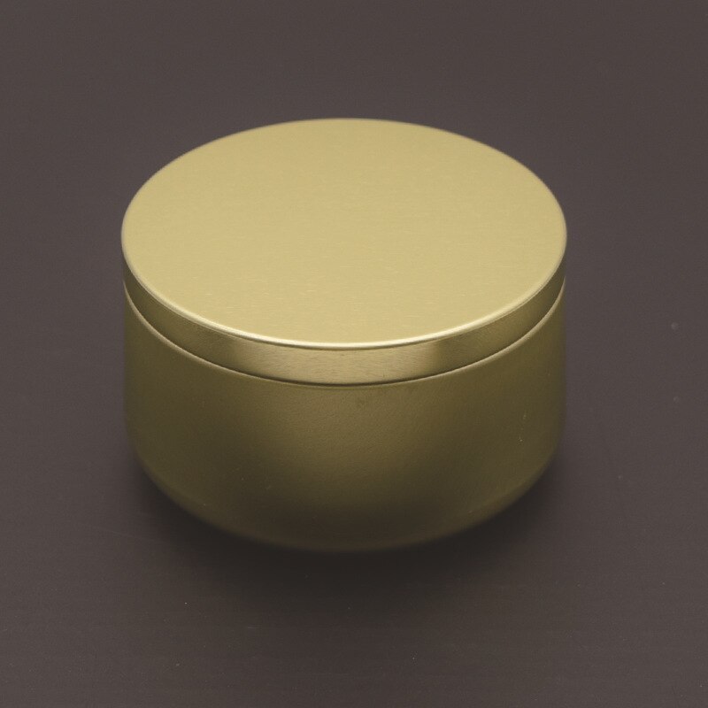 Tarros de lujo para velas con tapa de patrón de madera, contenedor redondo a granel, latas vacías, caja de almacenamiento de dulces, bote de cosméticos, negro y dorado, 6oz: bronze gold