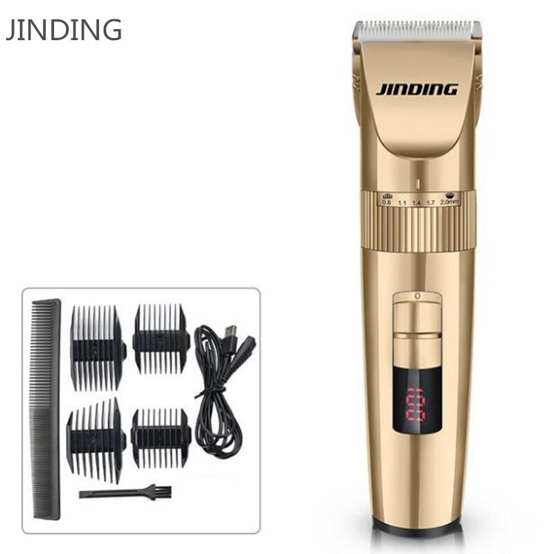 lithium battery titanium ceramic blade hair clipper Rechargeable Hair Trimmer hair cutting machine style Tools: Gold