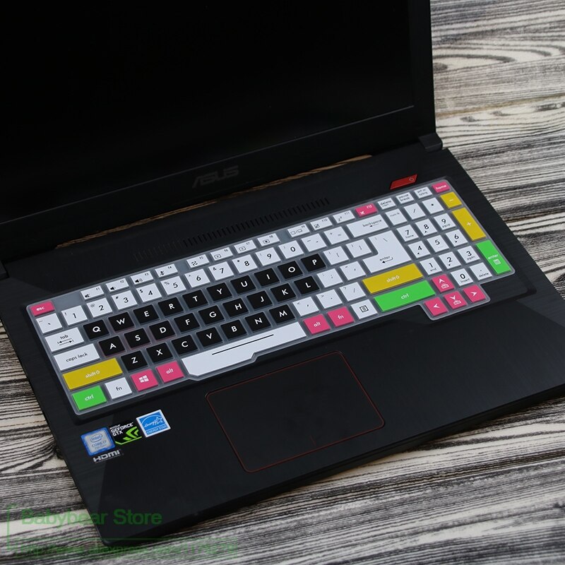 Asus tuf gaming  fx504 fx504ge fx504gd fx504gm fx504g fx503 fx503vd 15 tuuman 15.6 tuuman silikoninen kannettavan tietokoneen näppäimistön suojakuori: Kynttilänmusta