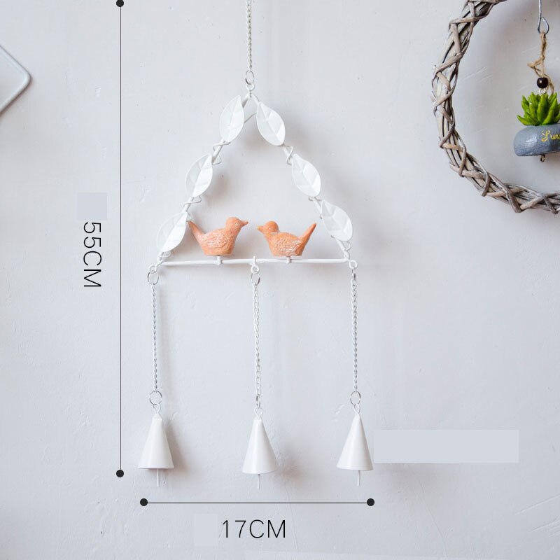 Campanilla de hierro forjado de estilo japonés, decoración para habitación, colgante de puerta, campana de viento para animales, ornamento para exteriores LA526: triangle white
