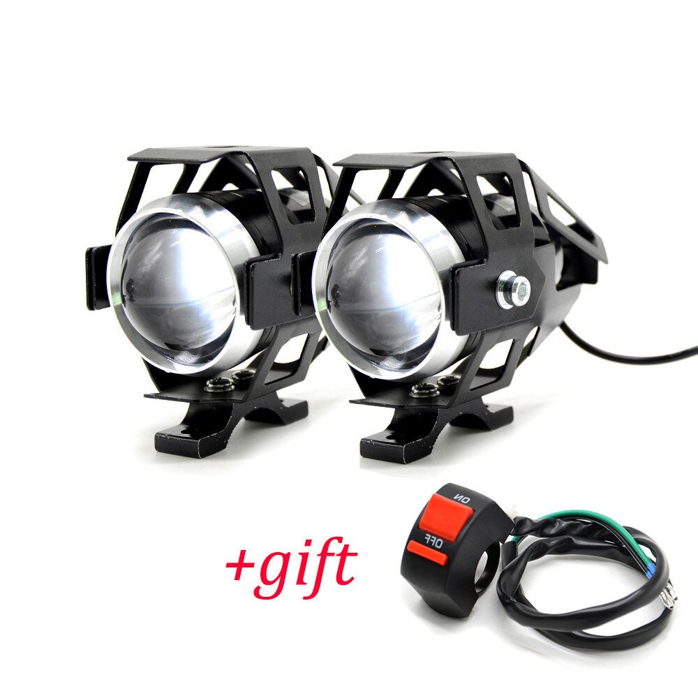 Faros delanteros LED para motocicleta foco de luz Led para motocicleta, 12V, para Kawasaki VERSYS 650 1000 300X KLZ1000 W800 Cafe: 1 pair Black