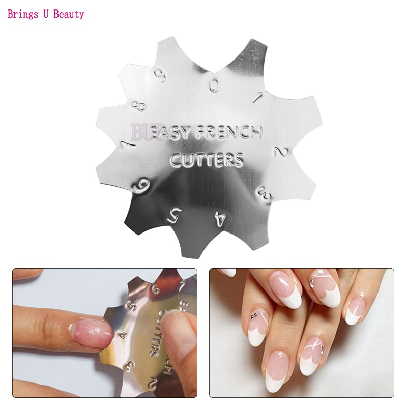 Professionele Kleine 0-9 Maten V Vormige Cutter Franse Smile Line Edge Manicure Nail Art Tool Poly Tips Roze wit Trimmer