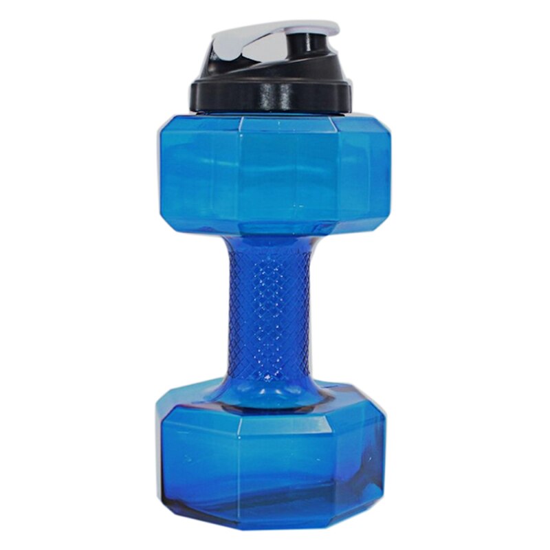 Botella de agua deportiva con forma de mancuerna, Unisex, para gimnasio, Fitness, Fitness: Azul
