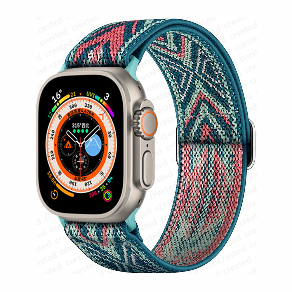 Bracelet chouchou pour bracelet de montre Apple 40mm 44mm 41mm 45mm 38mm 42mm 49mm bracelet en Nylon élastique iWatch série 7 se 6 5 3 Ultra 8: WHITE / 12mm