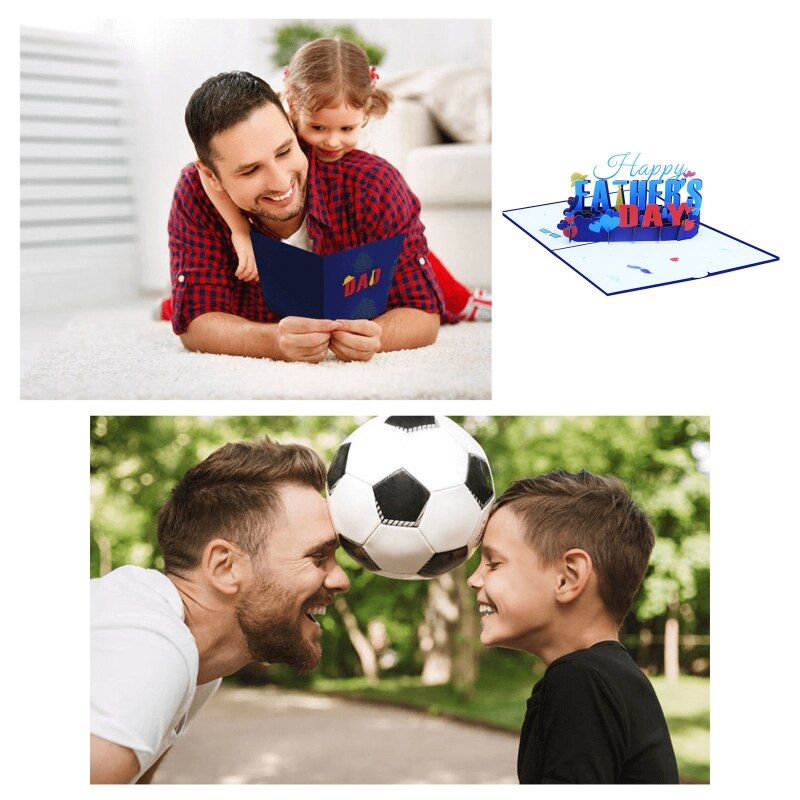 Tarjeta emergente 3D feliz Día del Padre, tarjetas de felicitación, tarjeta de mensaje de bendición para papá, hijo, marido, de Festival de cumpleaños