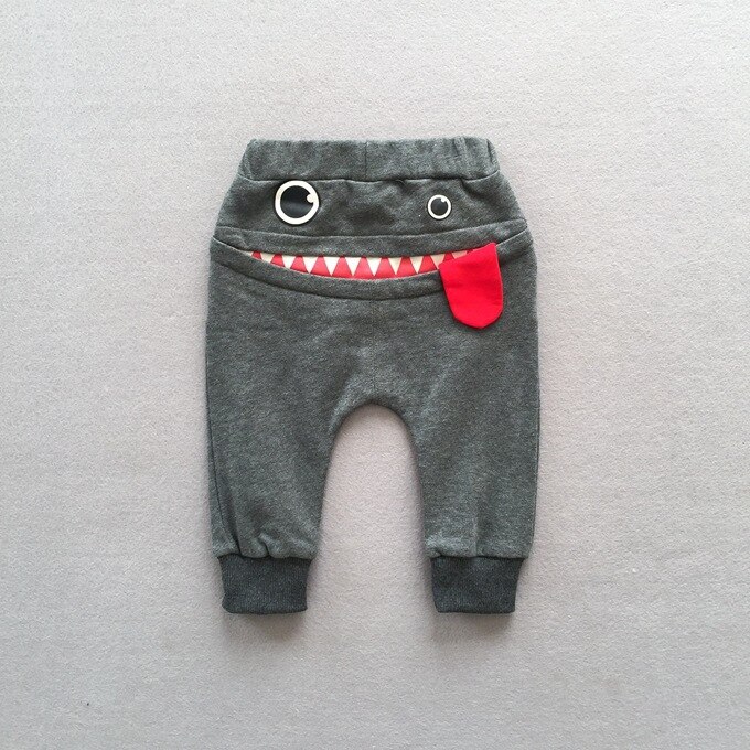 Pantalon de survêtement pour bébé garçon, couleur pure, dessin animé, épissage, printemps automne
