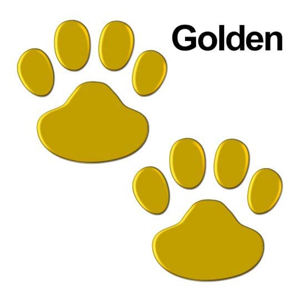 2Pcs/Set Footprint PVC Sticker Paw Car Sticker Cat Dog Footprint Decals Bumper Windshield Door Mirror Refrigerator Wall: Yellow