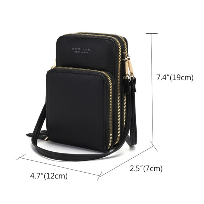 Bolso multifunción para teléfono móvil, bandolera transparente con correa para el hombro, para el pecho, monedero, bandolera de mujer