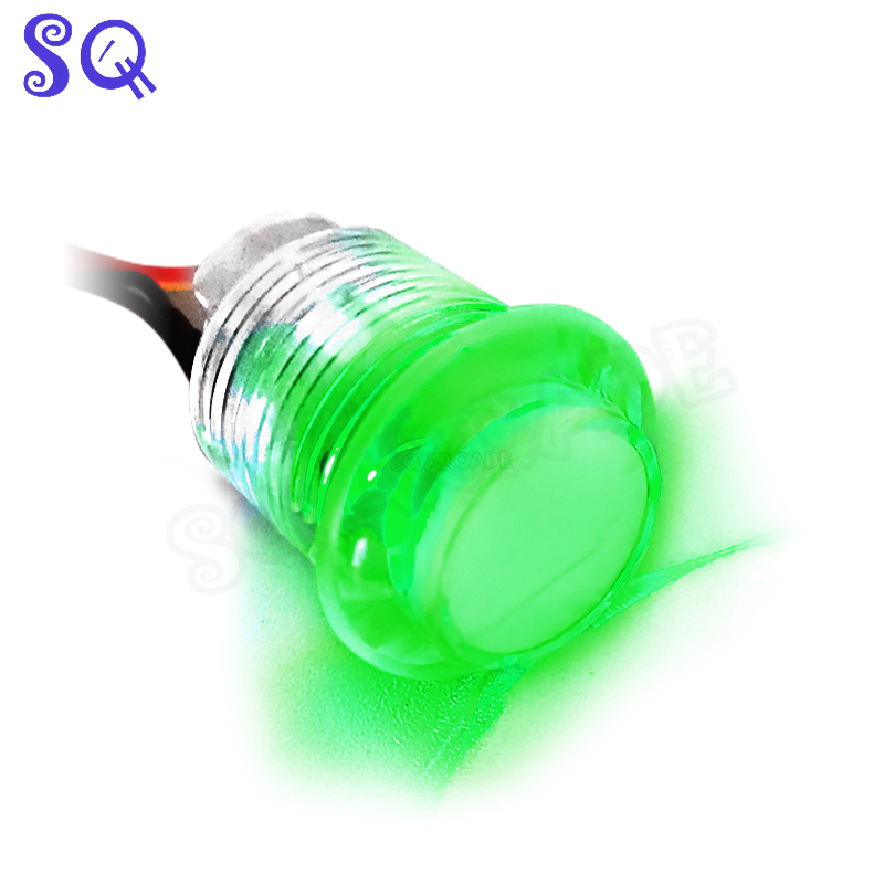 10 stücke Arkade-Spiel Goldleaf RGB beleuchtet 3,3 V Druckknopf 2,8mm für Mutter oder virtuelle Flipper pacled64 oder I-PAC io