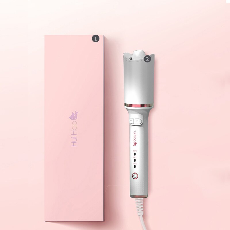 AmazeFan Automatic Curling Iron Rotating Curler Styling Tools for Curls Waves Ceramic Curly Magic hair curler: White / US