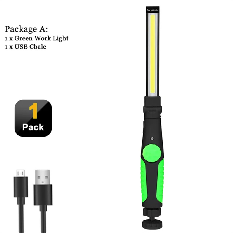 COB LED Taschenlampe Magnetische Arbeit Licht USB Aufladbare Taschenlampe Haken Tragbare Laterne Inspektion Licht Camping Auto Reparatur Lampe: changeable