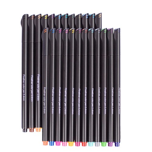 Fineliner kunst tuscher penne dobbelt spids tegning maleri akvarel pen 12 24 36 48 60 100 farver til kalligrafi tegning skitsering: 24 farver