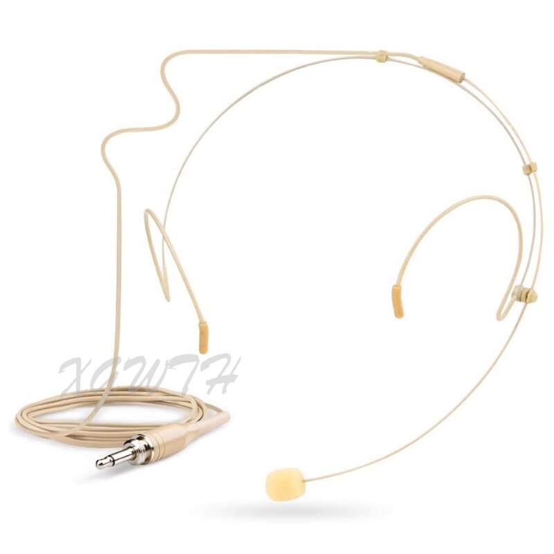 Headset Microphone Omnidirectional Condenser Double Ear Hanging Headworn Mic For Karaoke Wireless System BodyPack Transmitter