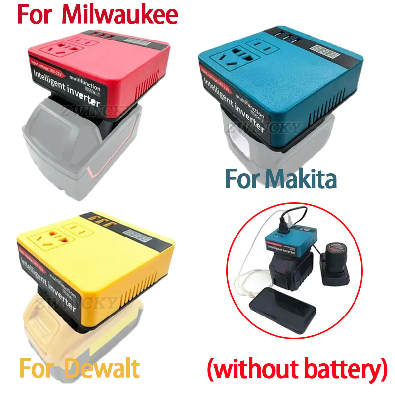 Inverter DC 18V To 220V Inverter Adapter For Makita/Dewalt/Milwaukee 18V Lithium Battery Multi-Function Power Supply Inverter