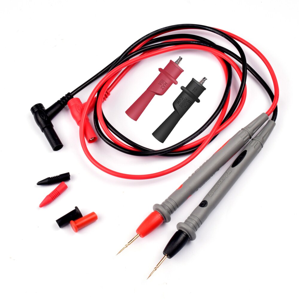 1 par silikontråd universal prob-testledningar stift med alligatorklämma för digital multimeter nålspets 20a multitestare set